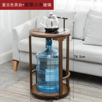 耘竹家人茶水架简约小茶车楠竹可移动家用茶台带轮茶桌边柜茶几烧